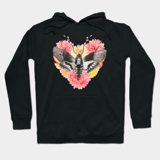 Watercolor Chrysanthemum Moth Hoodie